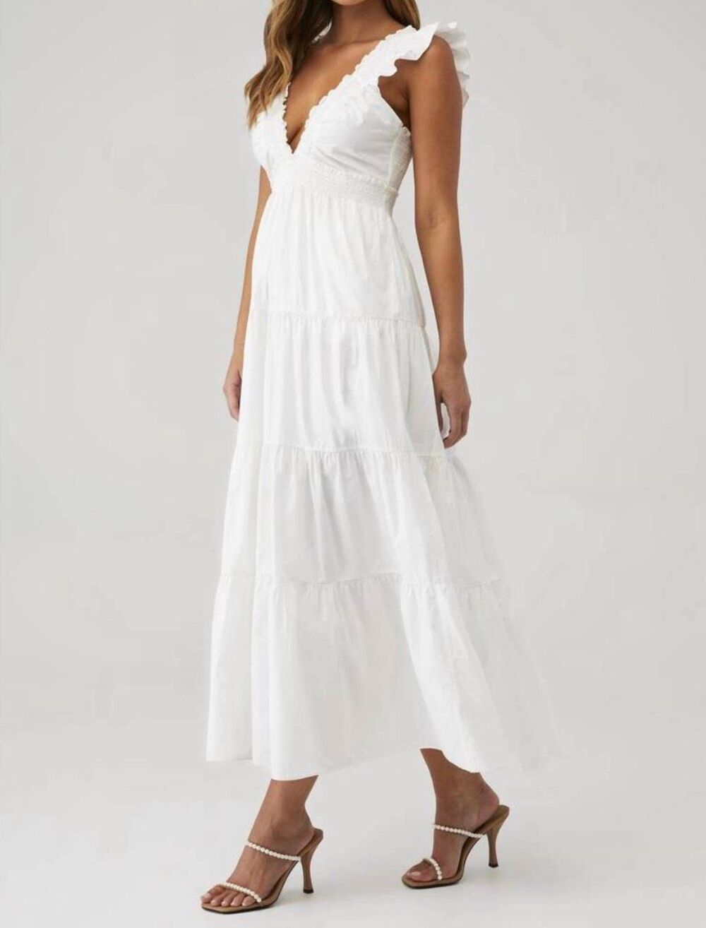 LoveShackFancy Arnene Midi Dress S White - Picture 6 of 12